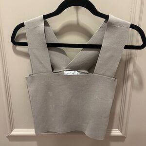 Women’s Grey Petal and Pup Crop Top